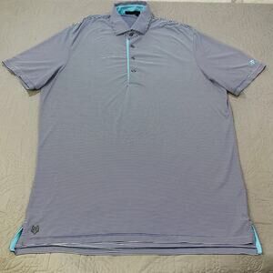 Greyson Striped Polo Shirt - Blue and Gray